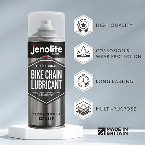 Bike Chain Lubricant Spray Aerosol (Carbon frame safe) | JENOLITE   Jenolite.FR