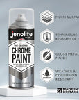 JENOLITE Vaporisateur Bombe de peinture chromée lisse - Convient pour l'intérieur et l'extérieur - 400 ml