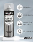 JENOLITE Laque Transparente | FINITION CRISTALLINE | 500ml | Scelle, protège et améliore | Multi-surfaces | Résistant aux UV et non jaunissant | Coffre-fort intérieur et extérieur