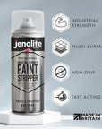 JENOLITE Dissolvant de peinture en aérosol de résistance industrielle | Utilisation sur bois, métal, brique, béton – Peintures, vernis, laques, adhésifs | 400 ml