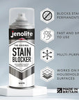 JENOLITE Apprêt Anti-Taches en Spray Blanc | 400ml | Bloque les taches instantanément | Résistant à l’humidité et moisissure | Sous-couche peinture murs et plafonds
