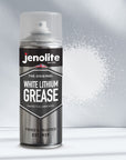 JENOLITE Graisse mécanique au lithium blanche très résistante | 400ml | Spray lubrifiant pour voitures, charnières, treuil | Lubrifiant métal sur métal | Ne goutte pas | Graisse en spray