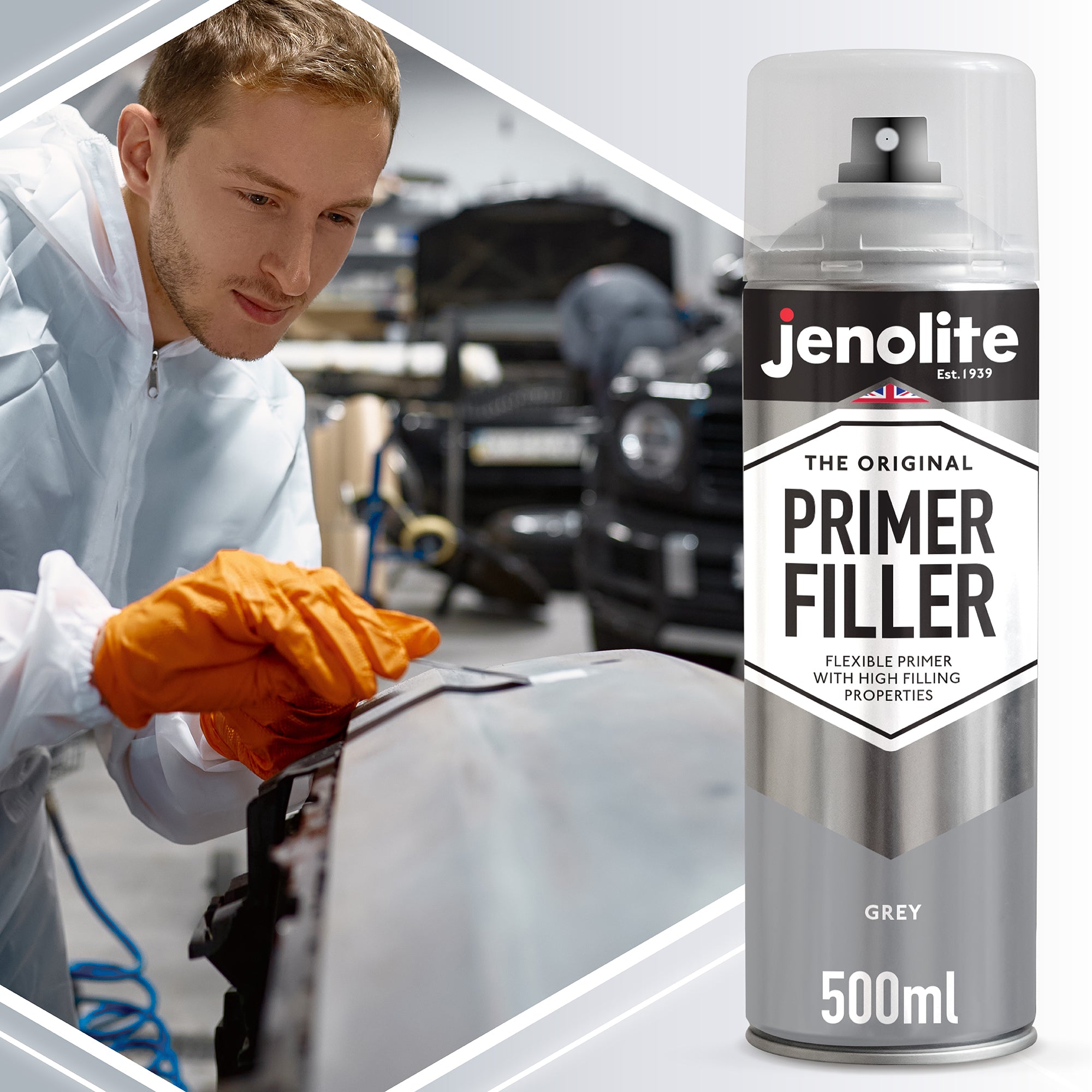 JENOLITE Peinture d'apprêt de remplissage en aérosol | GRIS | 500ml
