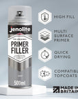 JENOLITE Peinture d'apprêt de remplissage en aérosol | GRIS | 500ml