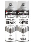 Peinture en aérosol de réparation de bain d'émail | BLANC BRILLANT | 400 ml | Finition super résistante et durable | Peinture et réparation des rayures sur les baignoires, receveurs de douche, éviers et appareils de cuisine 