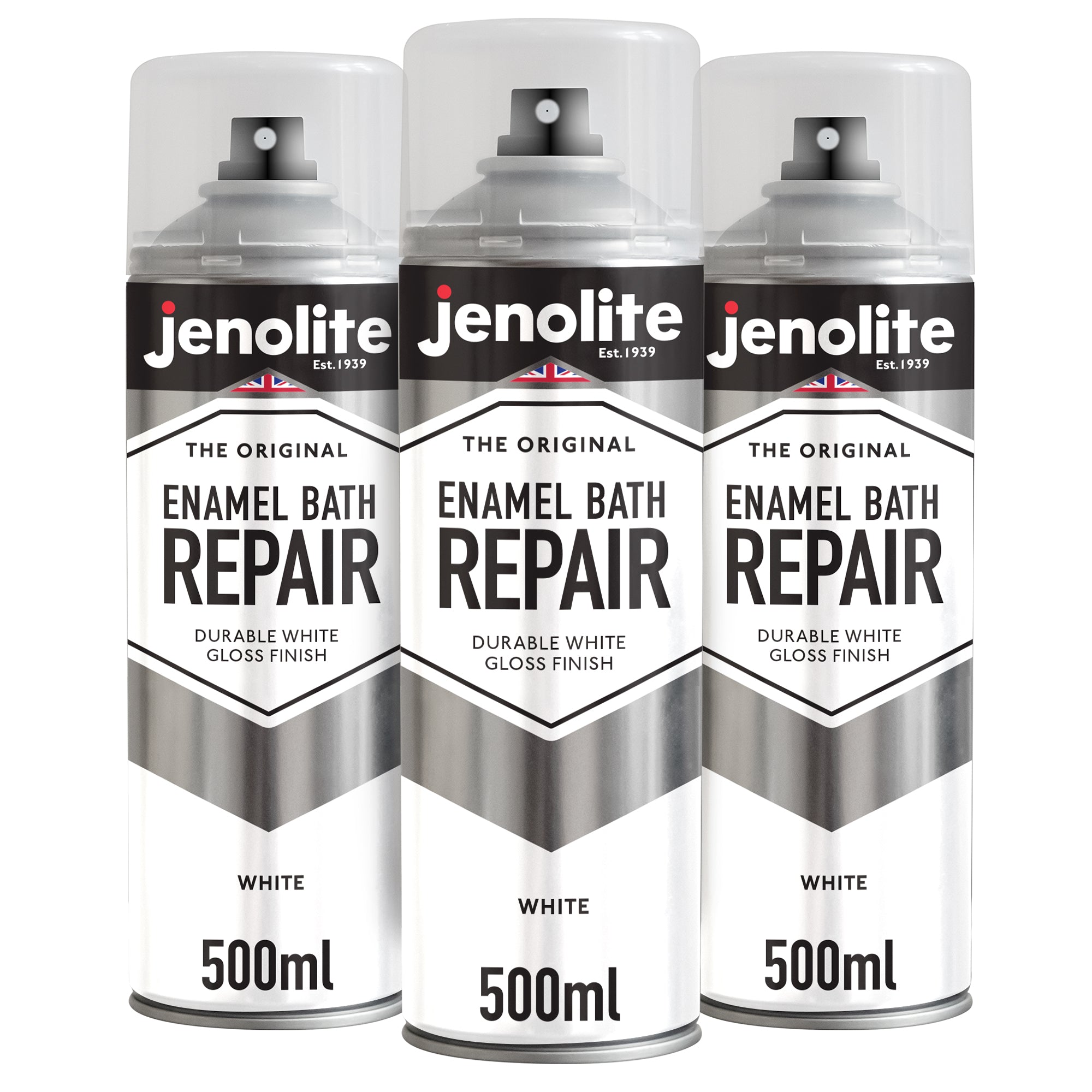 Peinture en aérosol de réparation de bain d'émail | BLANC BRILLANT | 400 ml | Finition super résistante et durable | Peinture et réparation des rayures sur les baignoires, receveurs de douche, éviers et appareils de cuisine 