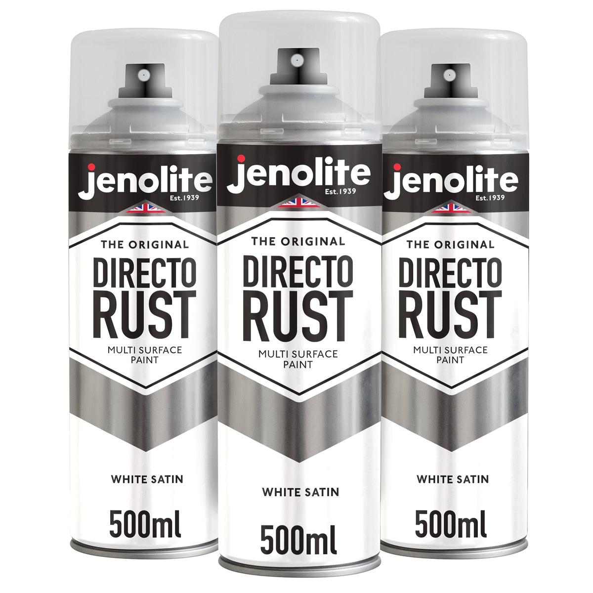 JENOLITE Directorust Peinture en aérosol finition satinée | 500ml | Peinture antirouille pour métal | Peinture en aérosol multi-surfaces : métal, bois, plastique (Copy)