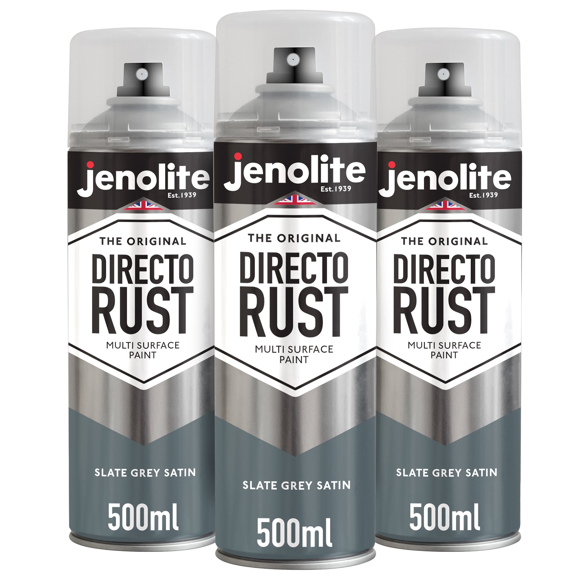 JENOLITE Directorust Peinture en aérosol finition satinée | 500ml | Peinture antirouille pour métal | Peinture en aérosol multi-surfaces : métal, bois, plastique (Copy)