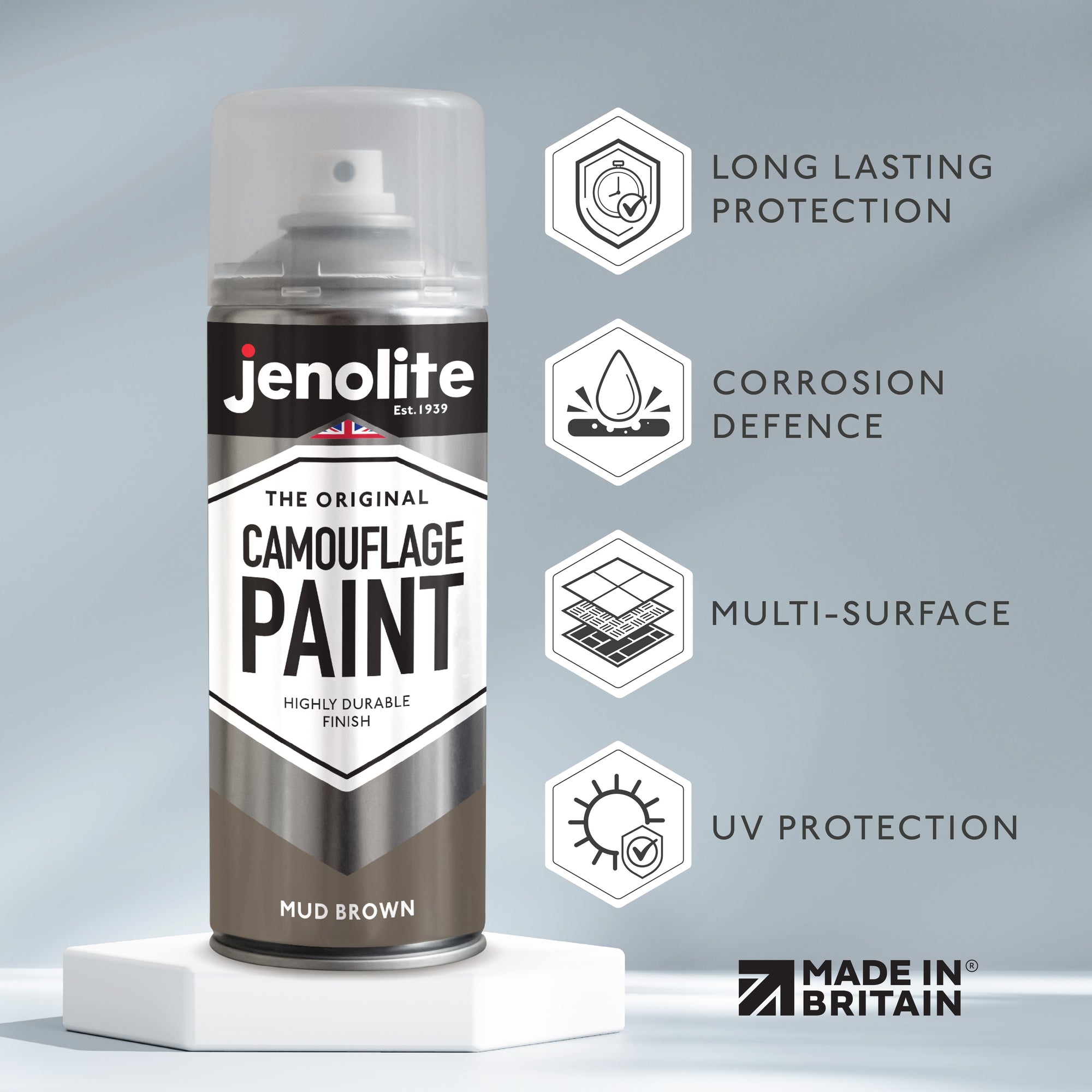 JENOLITE Peinture camouflage armée - 400 ml - Idéale pour le modélisme, le paintball, l'airsoft, les véhicules militaires