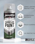 JENOLITE Peinture camouflage armée - 400 ml - Idéale pour le modélisme, le paintball, l'airsoft, les véhicules militaires