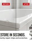 Peinture en aérosol de réparation de bain d'émail | BLANC BRILLANT | 400 ml | Finition super résistante et durable | Peinture et réparation des rayures sur les baignoires, receveurs de douche, éviers et appareils de cuisine 