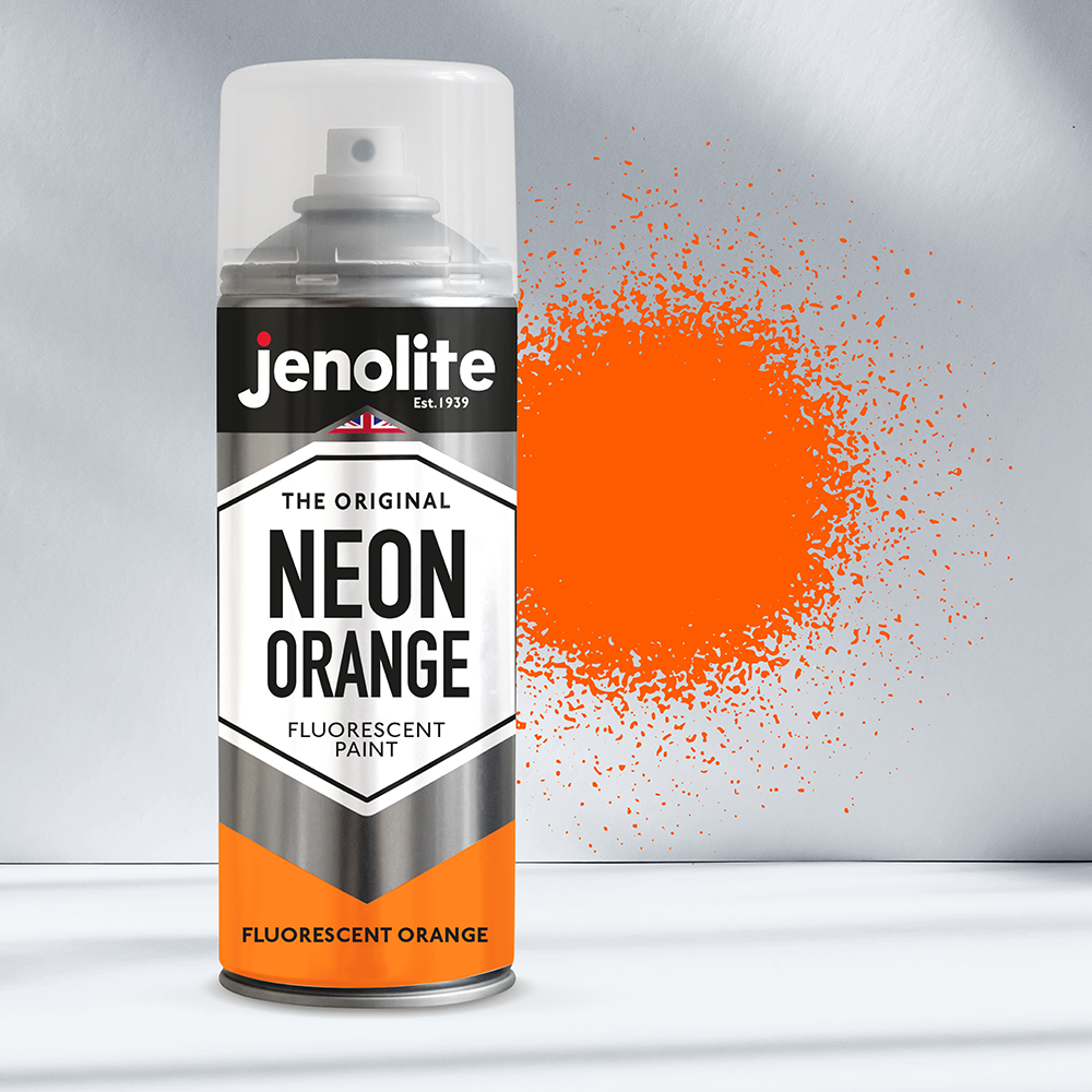JENOLITE Peinture en spray fluorescente néon – 400 ml – peinture haute visibilité de haute qualité pour diverses surfaces