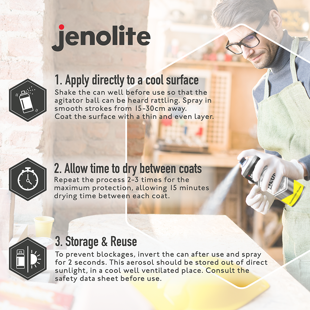 JENOLITE Peinture en spray fluorescente néon – 400 ml – peinture haute visibilité de haute qualité pour diverses surfaces