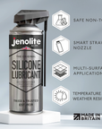 JENOLITE- Spray silicone. Silicone liquide en aérosol pour l'application préventive sur bois, métal, plastique et pour l'entretien du caoutchouc. 400 ml